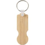 Vue 2 de Porte-clés Ronan en bambou avec jeton pour chariot
