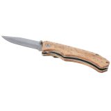 Vue 1 de Couteau de poche en bois Dave avec clip de ceinture