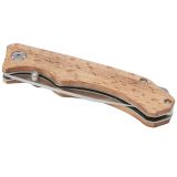 Vue 4 de Couteau de poche en bois Dave avec clip de ceinture