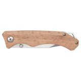 Vue 2 de Couteau de poche en bois Dave avec clip de ceinture