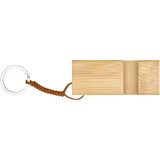 Vue 2 de Support de téléphone en bambou Bosona avec porte-clés