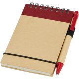 Vue 4 de Bloc-notes recyclé format A7 avec stylo Zuse