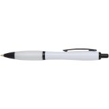 Vue 2 de Stylo bille Nash en plastique recyclé avec garnitures noires (encre noire)