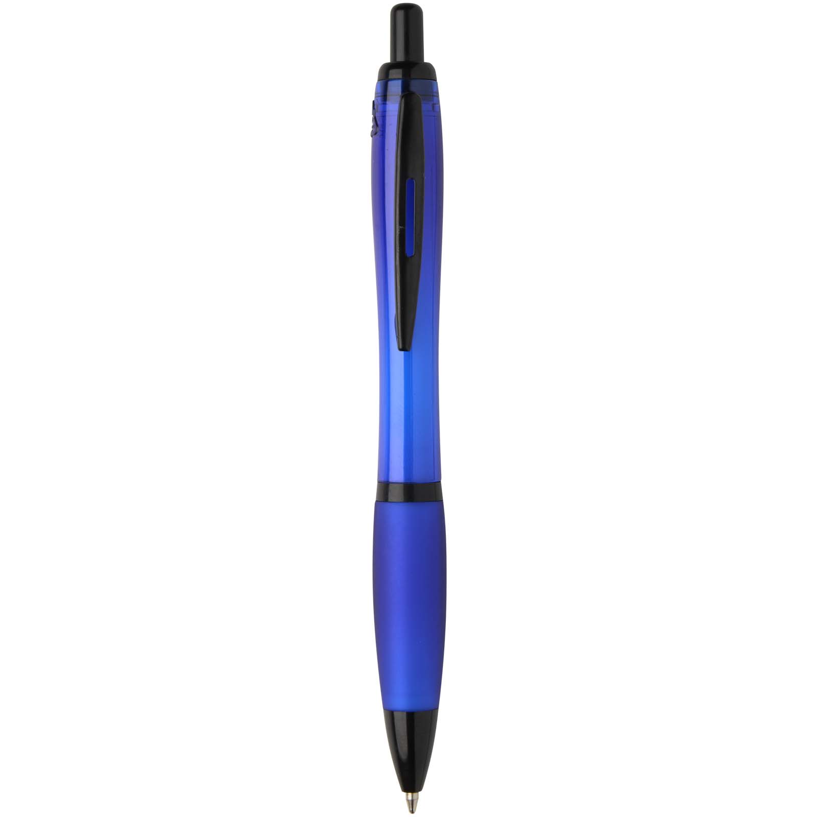 Stylo bille Nash en plastique recyclé avec garnitures noires (encre noire)
