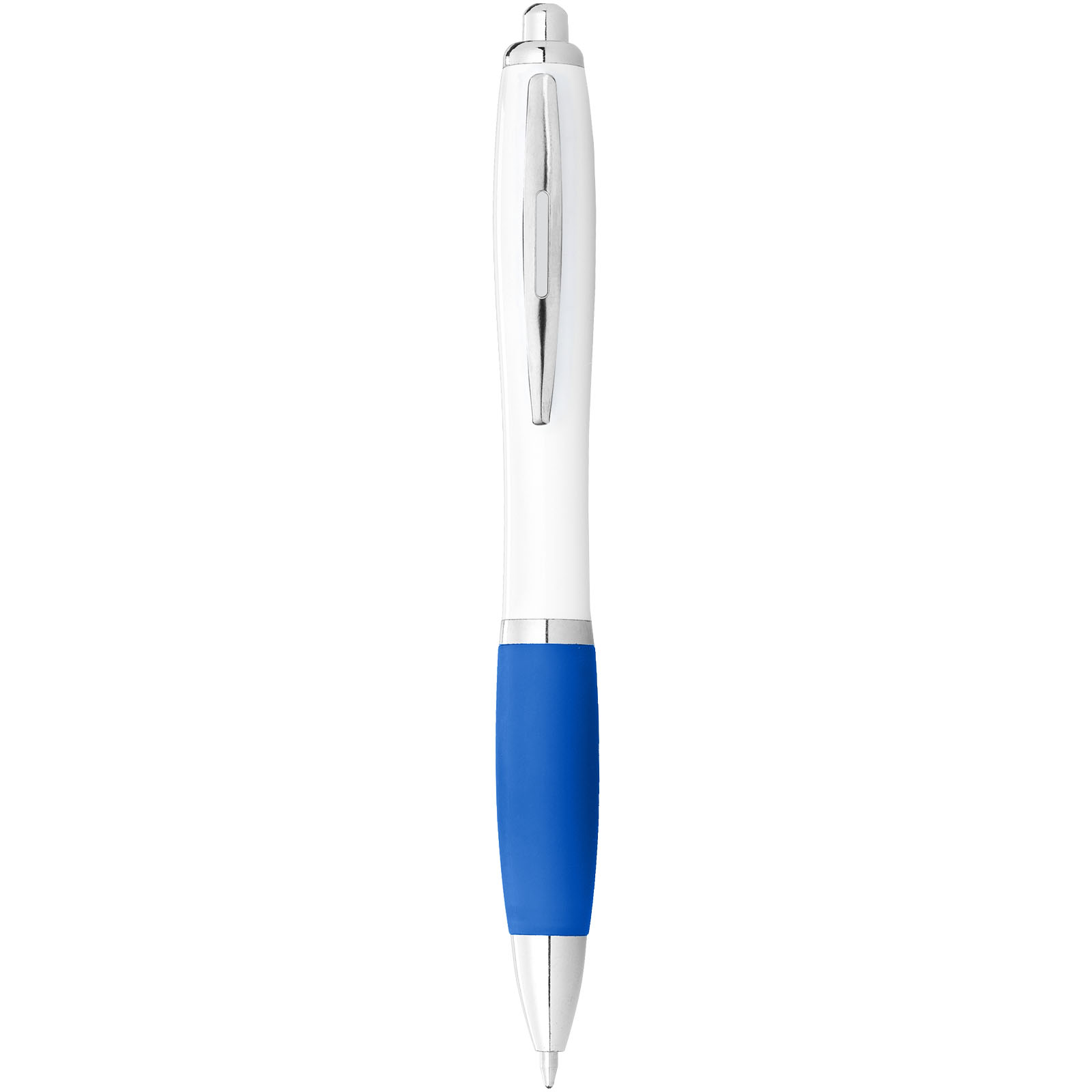 Stylo bille avec corps blanc et grip coloré Nash (encre noire)