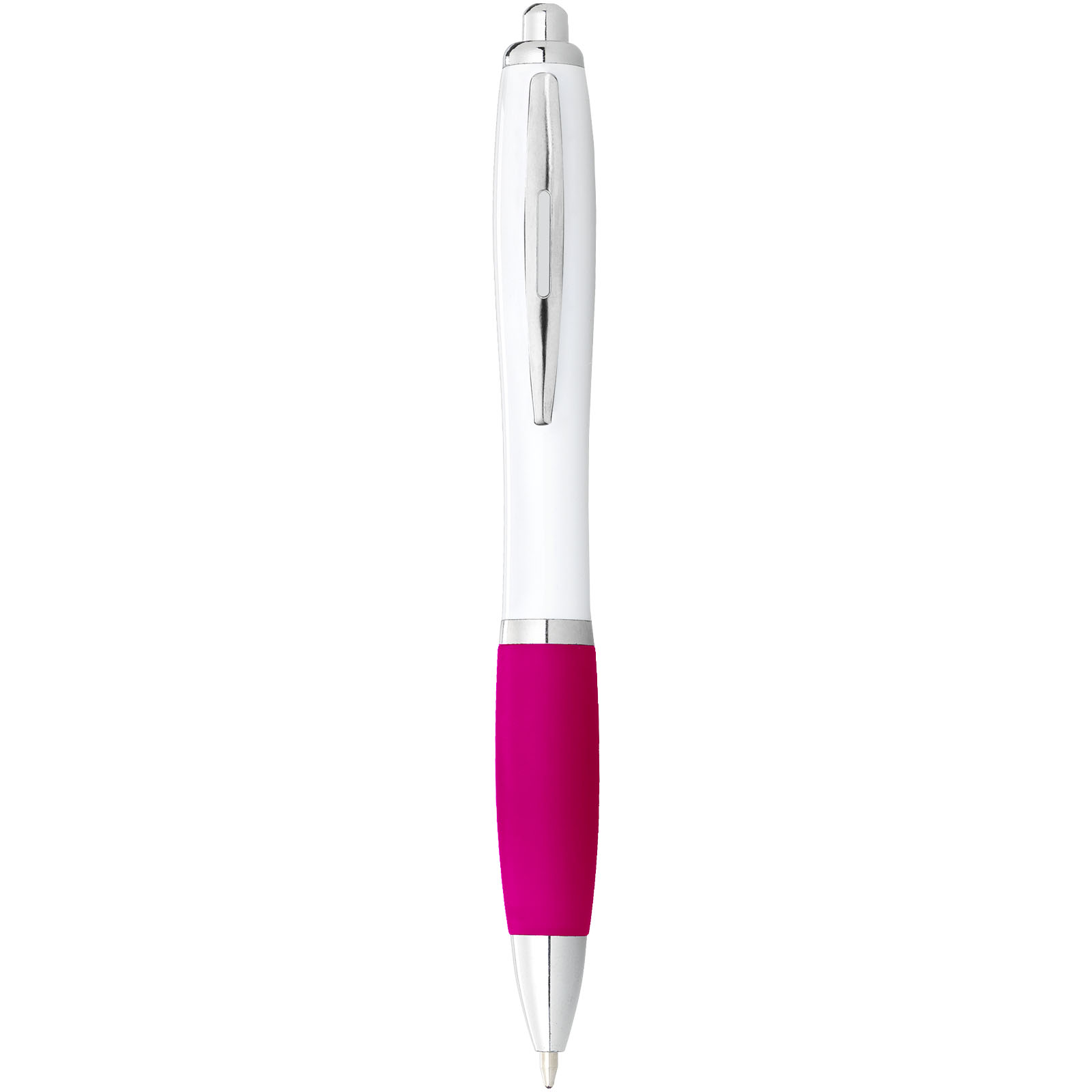 Stylo bille avec corps blanc et grip coloré Nash (encre noire)
