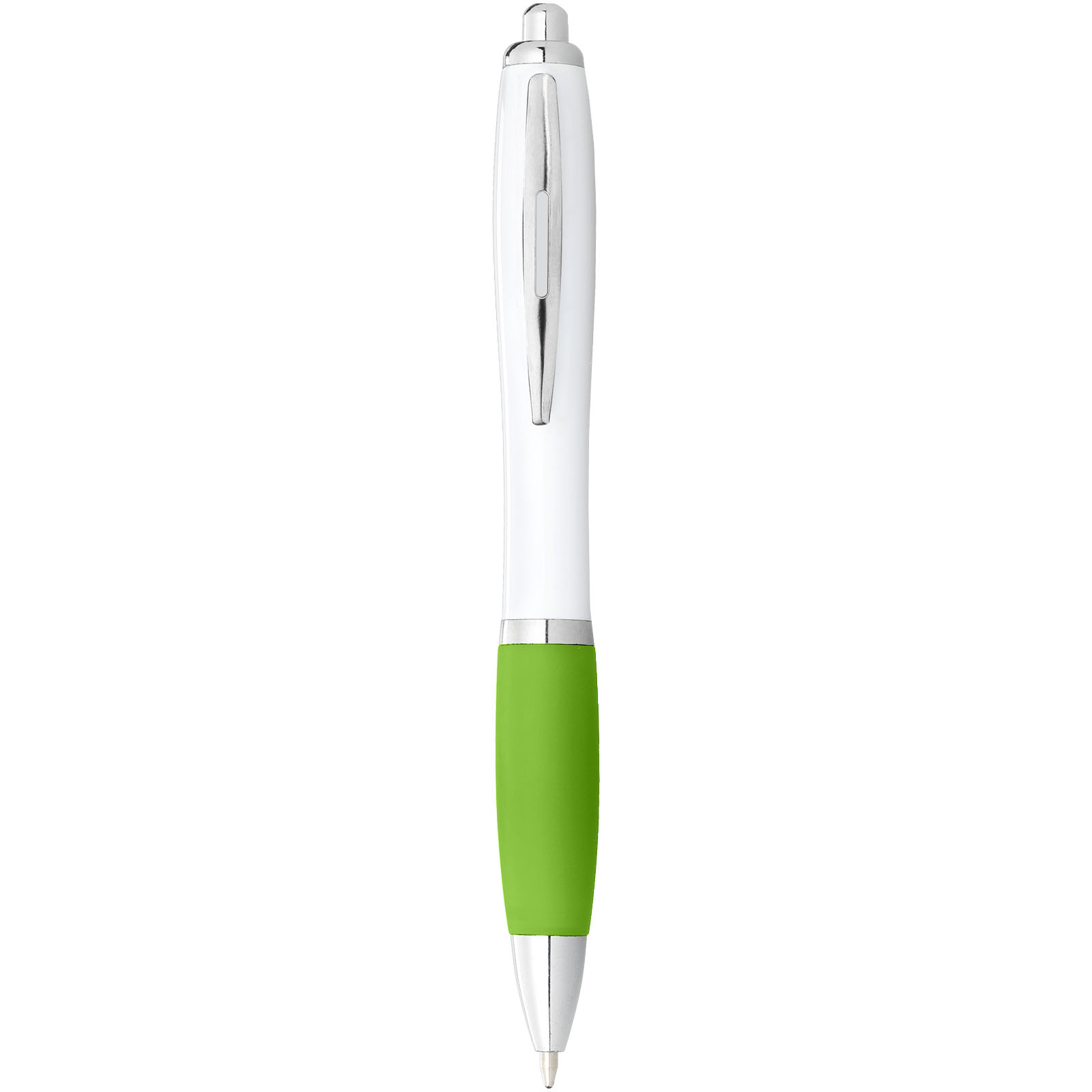 Stylo bille avec corps blanc et grip coloré Nash (encre noire)