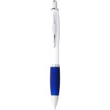 Vue 2 de Stylo bille avec corps blanc et grip coloré Nash (encre noire)