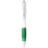 Vue 5 de Stylo bille avec corps blanc et grip coloré Nash (encre noire)