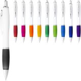 Vue 6 de Stylo bille avec corps blanc et grip coloré Nash (encre noire)