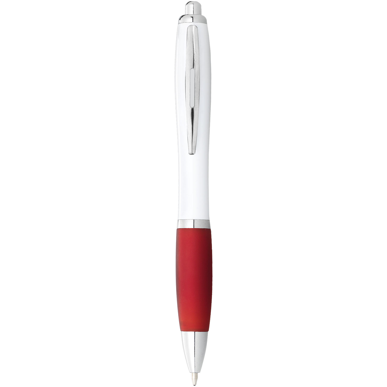 Stylo bille avec corps blanc et grip coloré Nash (encre noire)