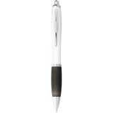 Vue 10 de Stylo bille avec corps blanc et grip coloré Nash (encre noire)