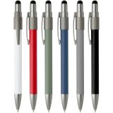 Vue 6 de Stylo bille recyclé RCS avec stylet et toupie antistress (encre bleue) Rill