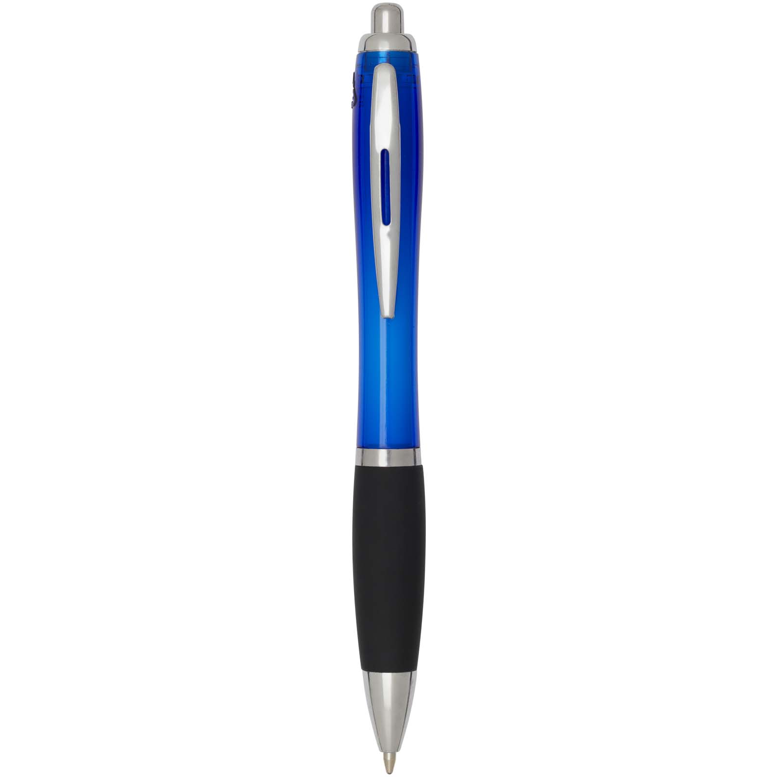 Stylo bille en plastique recyclé RCS avec corps coloré et grip noir (encre noire) Nash