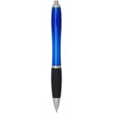 Vue 3 de Stylo bille en plastique recyclé RCS avec corps coloré et grip noir (encre noire) Nash