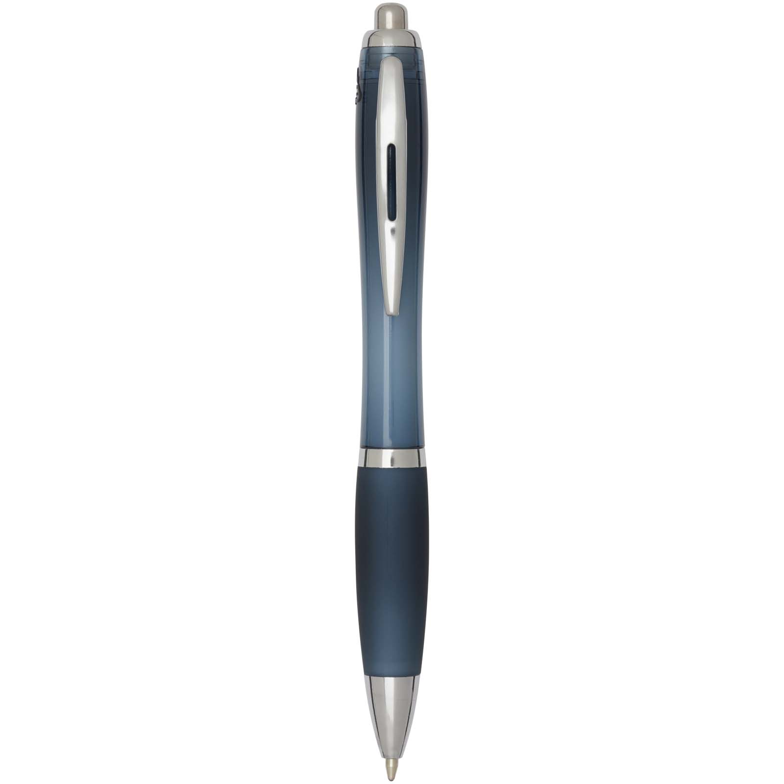 Stylo bille en plastique recyclé RCS avec corps et grip colorés (encre bleue) Nash