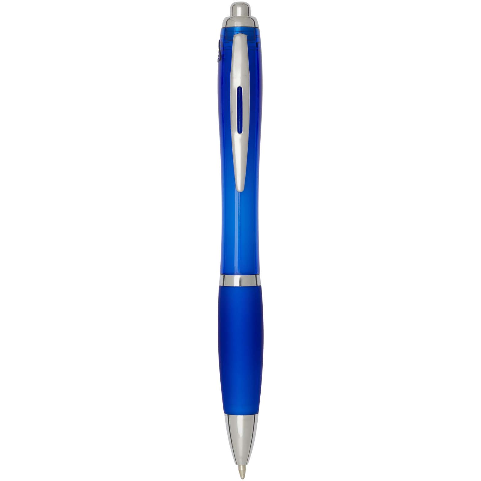 Stylo bille en plastique recyclé RCS avec corps et grip colorés (encre bleue) Nash