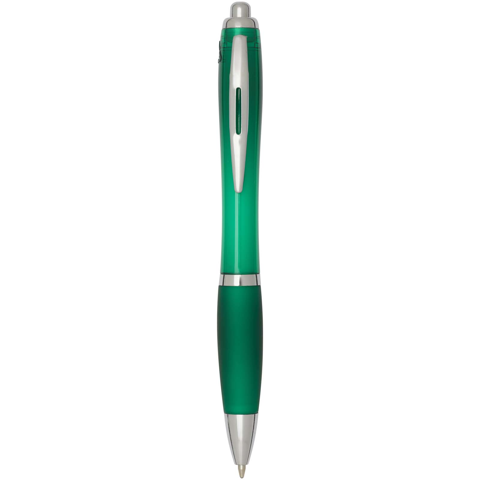 Stylo bille en plastique recyclé RCS avec corps et grip colorés (encre bleue) Nash