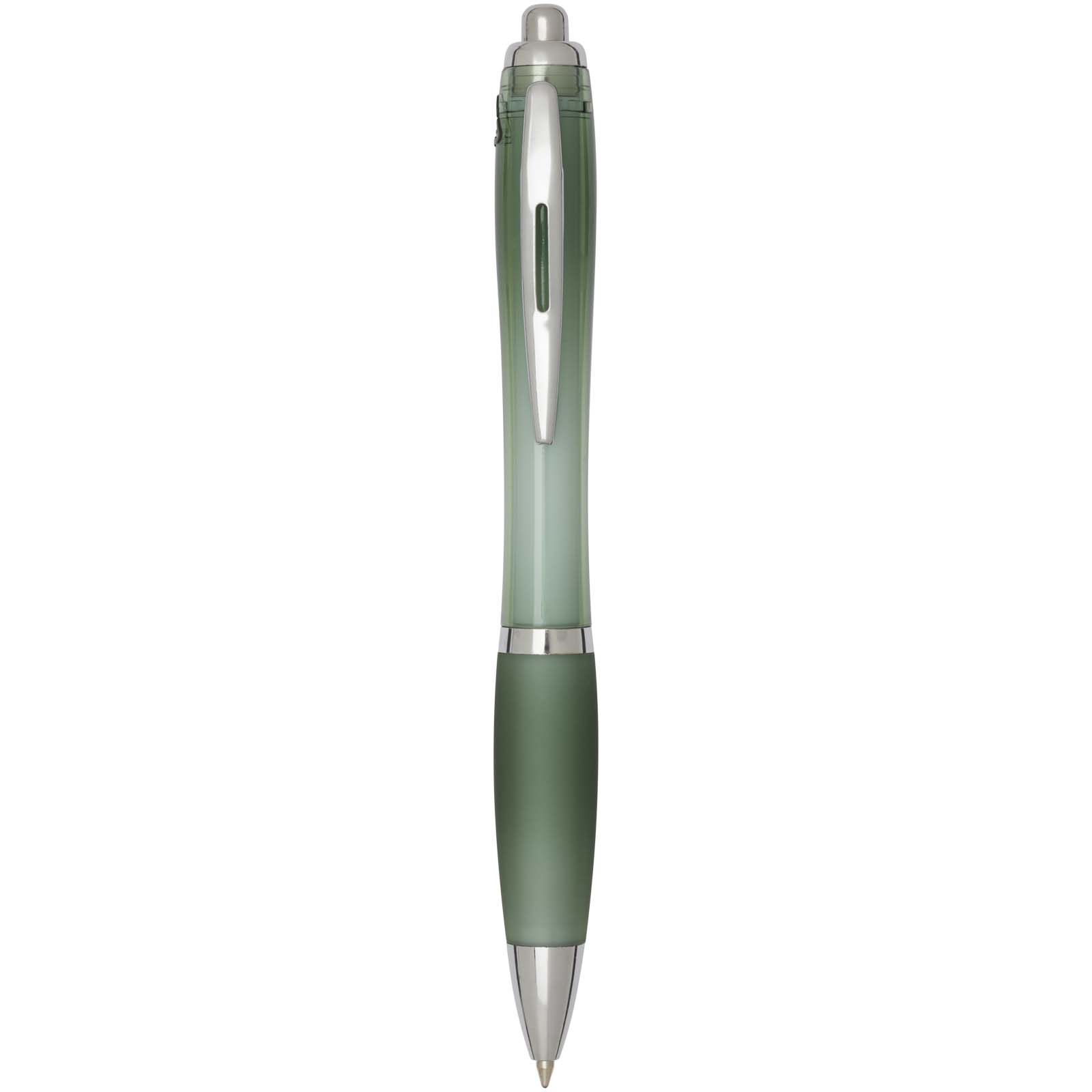 Stylo bille en plastique recyclé RCS avec corps et grip colorés (encre bleue) Nash