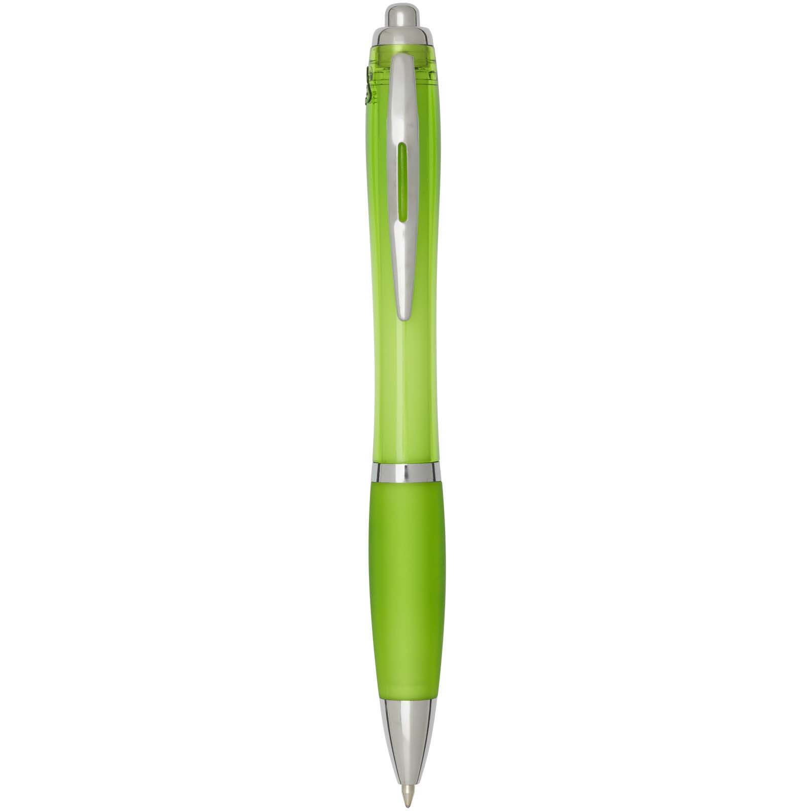 Stylo bille en plastique recyclé RCS avec corps et grip colorés (encre bleue) Nash