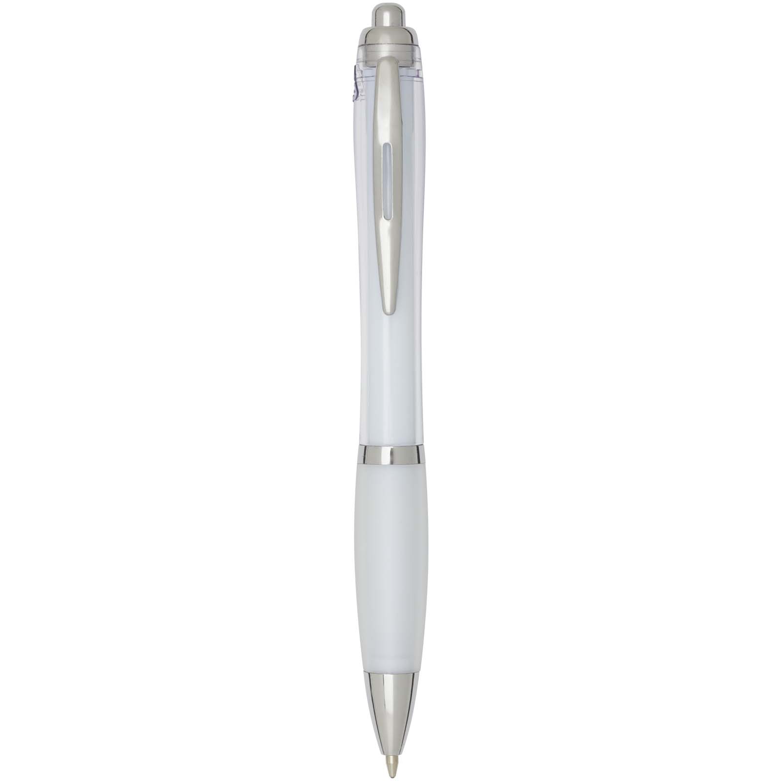 Stylo bille en plastique recyclé RCS avec corps et grip colorés (encre noire) Nash