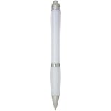 Vue 3 de Stylo bille en plastique recyclé RCS avec corps et grip colorés (encre noire) Nash