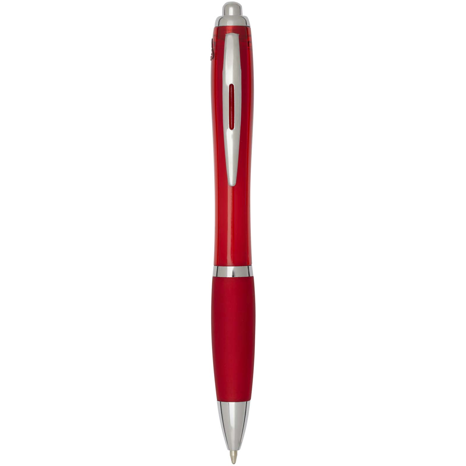 Stylo bille en plastique recyclé RCS avec corps et grip colorés (encre noire) Nash