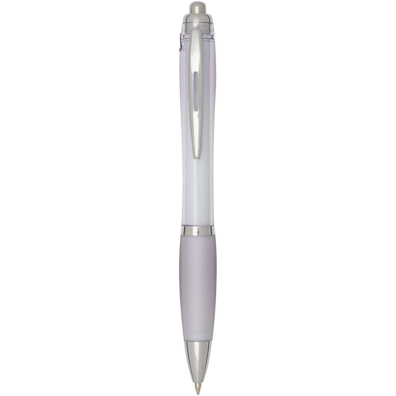 Stylo bille en plastique recyclé RCS avec corps et grip colorés (encre noire) Nash