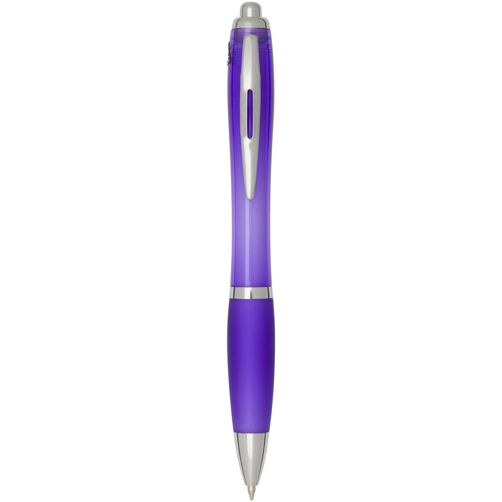 Stylo bille en plastique recyclé RCS avec corps et grip colorés (encre noire) Nash