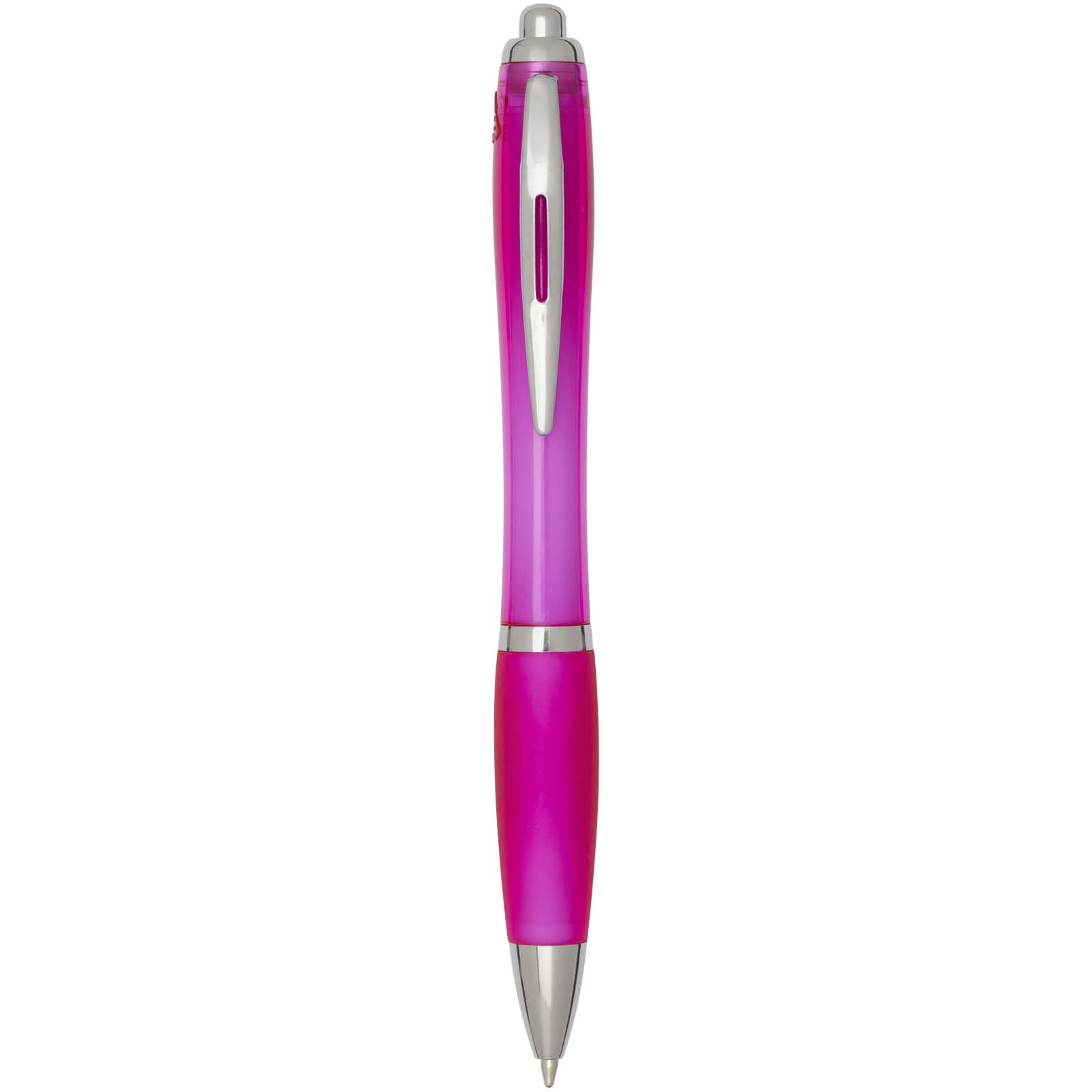 Stylo bille en plastique recyclé RCS avec corps et grip colorés (encre noire) Nash