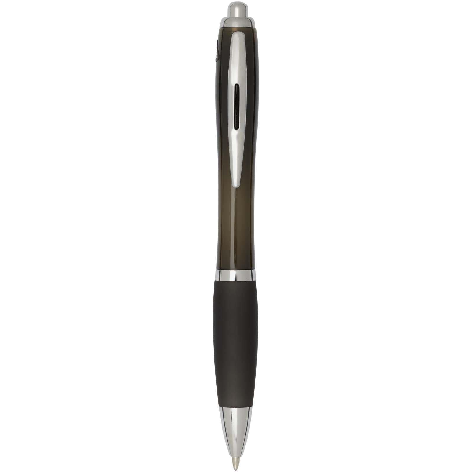 Stylo bille en plastique recyclé RCS avec corps et grip colorés (encre noire) Nash