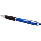 Vue 4 de Stylo bille à stylet en plastique recyclé RCS avec corps coloré et grip noir (encre bleue) Nash