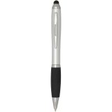 Vue 5 de Stylo bille à stylet en plastique recyclé RCS avec corps coloré et grip noir (encre bleue) Nash