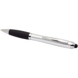 Vue 8 de Stylo bille à stylet en plastique recyclé RCS avec corps coloré et grip noir (encre bleue) Nash