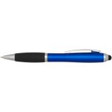 Vue 2 de Stylo bille à stylet en plastique recyclé RCS avec corps coloré et grip noir (encre noire) Nash