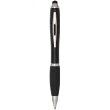 Vue 9 de Stylo bille à stylet en plastique recyclé RCS avec corps coloré et grip noir (encre noire) Nash