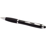 Vue 12 de Stylo bille à stylet en plastique recyclé RCS avec corps coloré et grip noir (encre noire) Nash