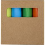 Vue 3 de Mini-coffret de surligneurs en plastique recyclé