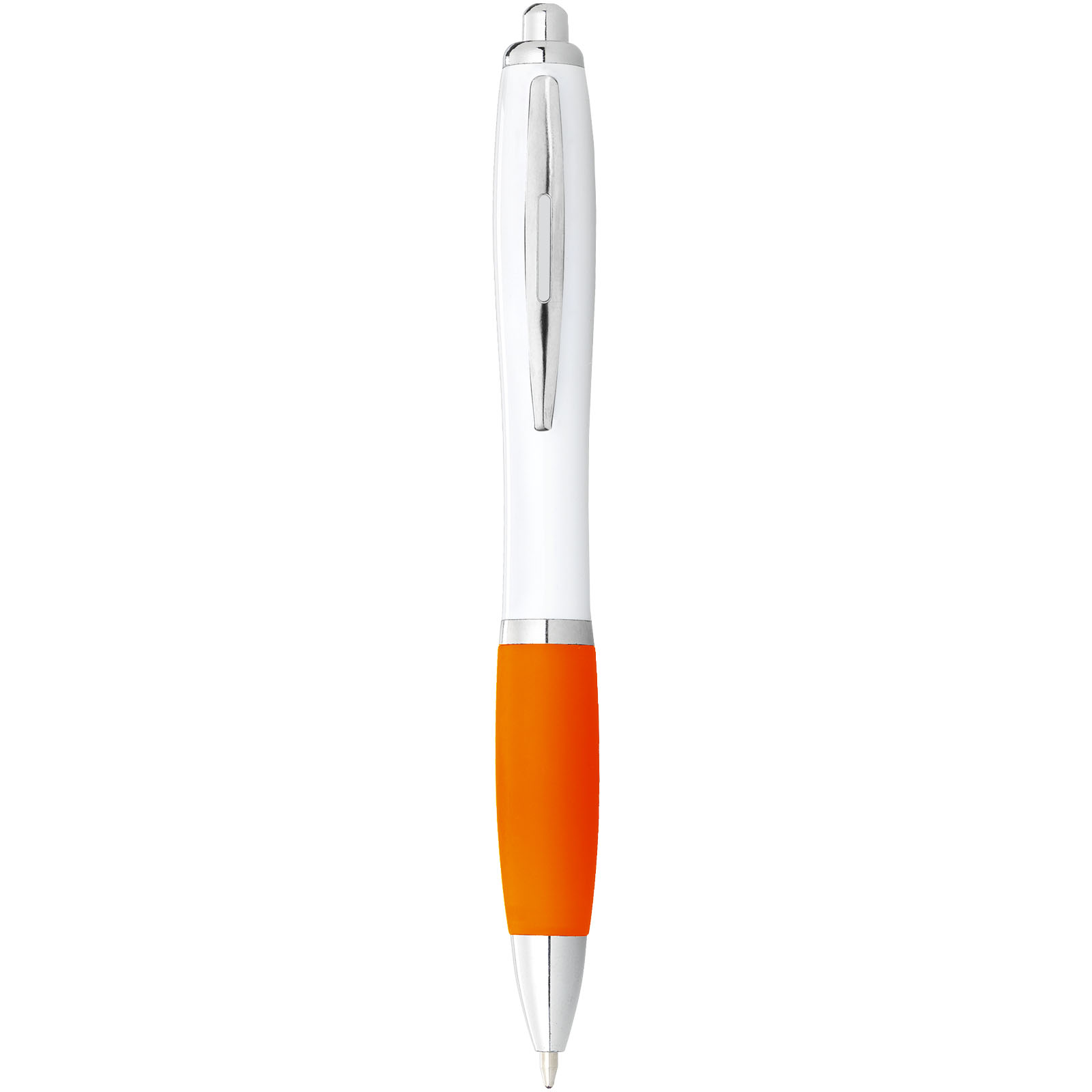 Stylo bille avec corps blanc et grip coloré Nash (encre bleue)