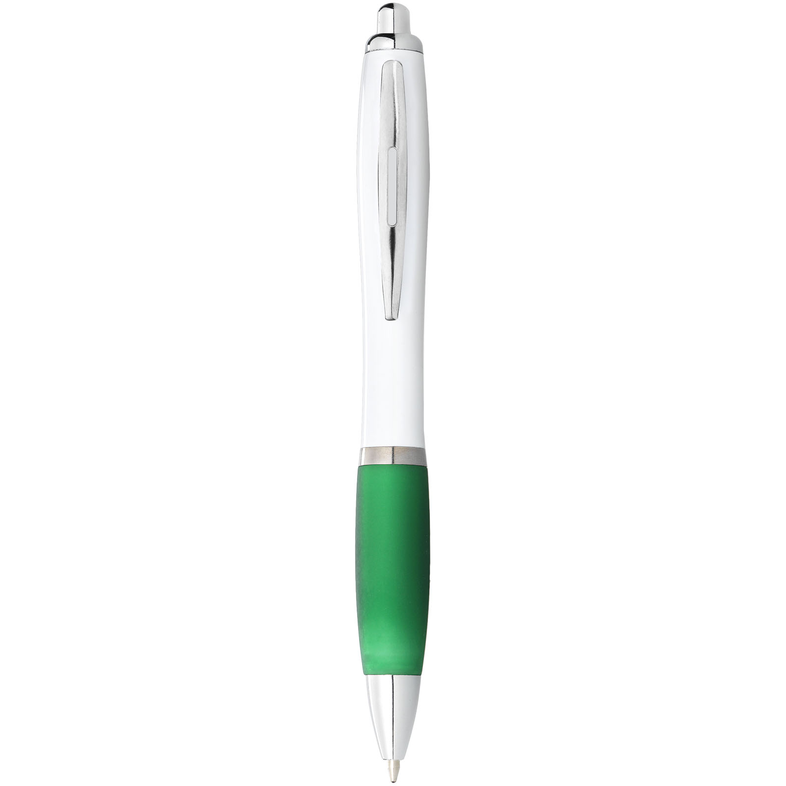 Stylo bille avec corps blanc et grip coloré Nash (encre bleue)