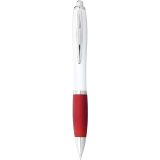 Vue 8 de Stylo bille avec corps blanc et grip coloré Nash (encre bleue)