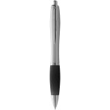 Vue 2 de Stylo bille avec corps argenté et grip coloré Nash (encre bleue)