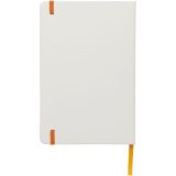 Vue 3 de Carnet de notes blanc A5 Spectrum avec élastique de couleur