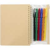Vue 3 de Cahier à couverture rigide Squiggle B6 et lot de marqueurs