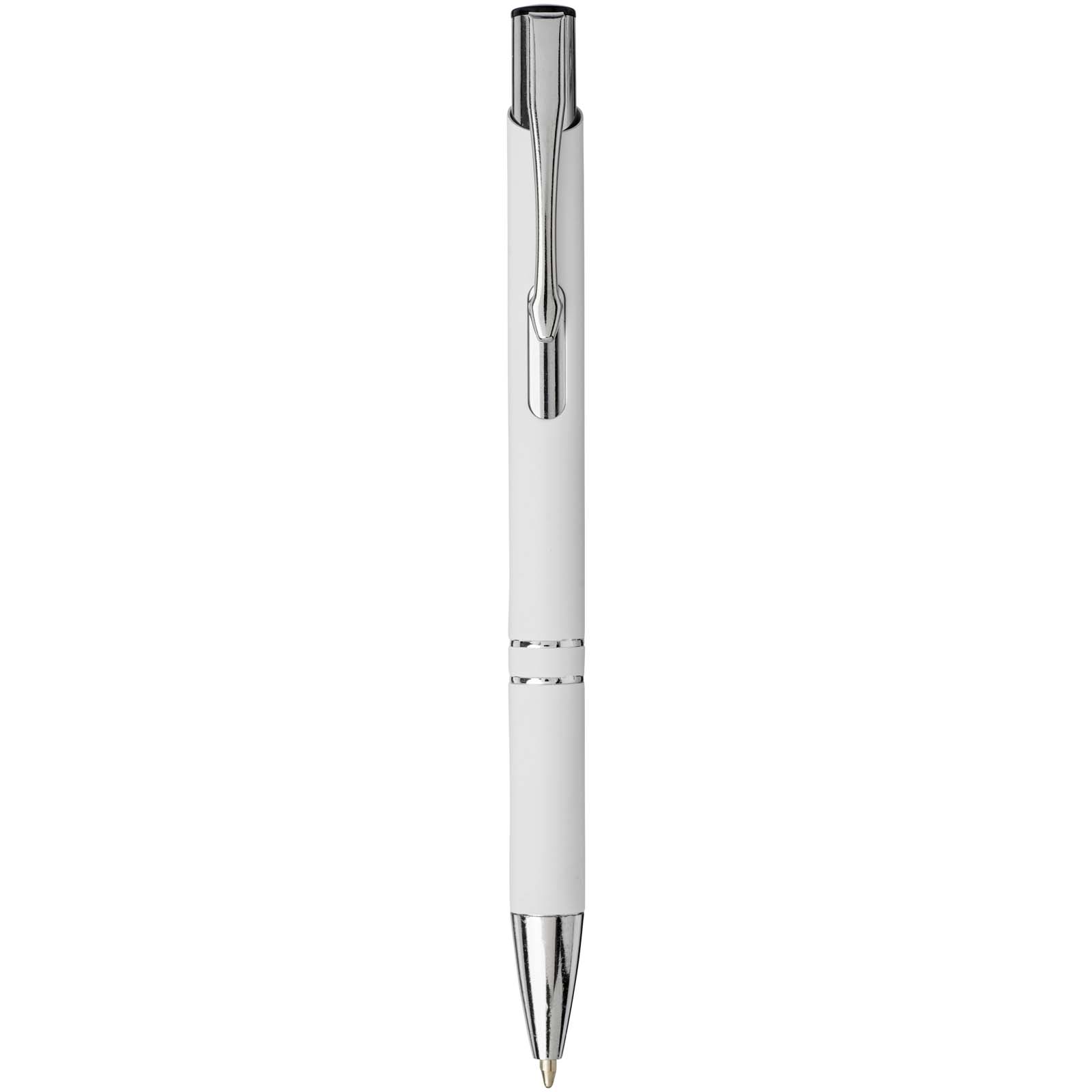 Stylo bille rétractable doux au toucher Moneta (encre noire)
