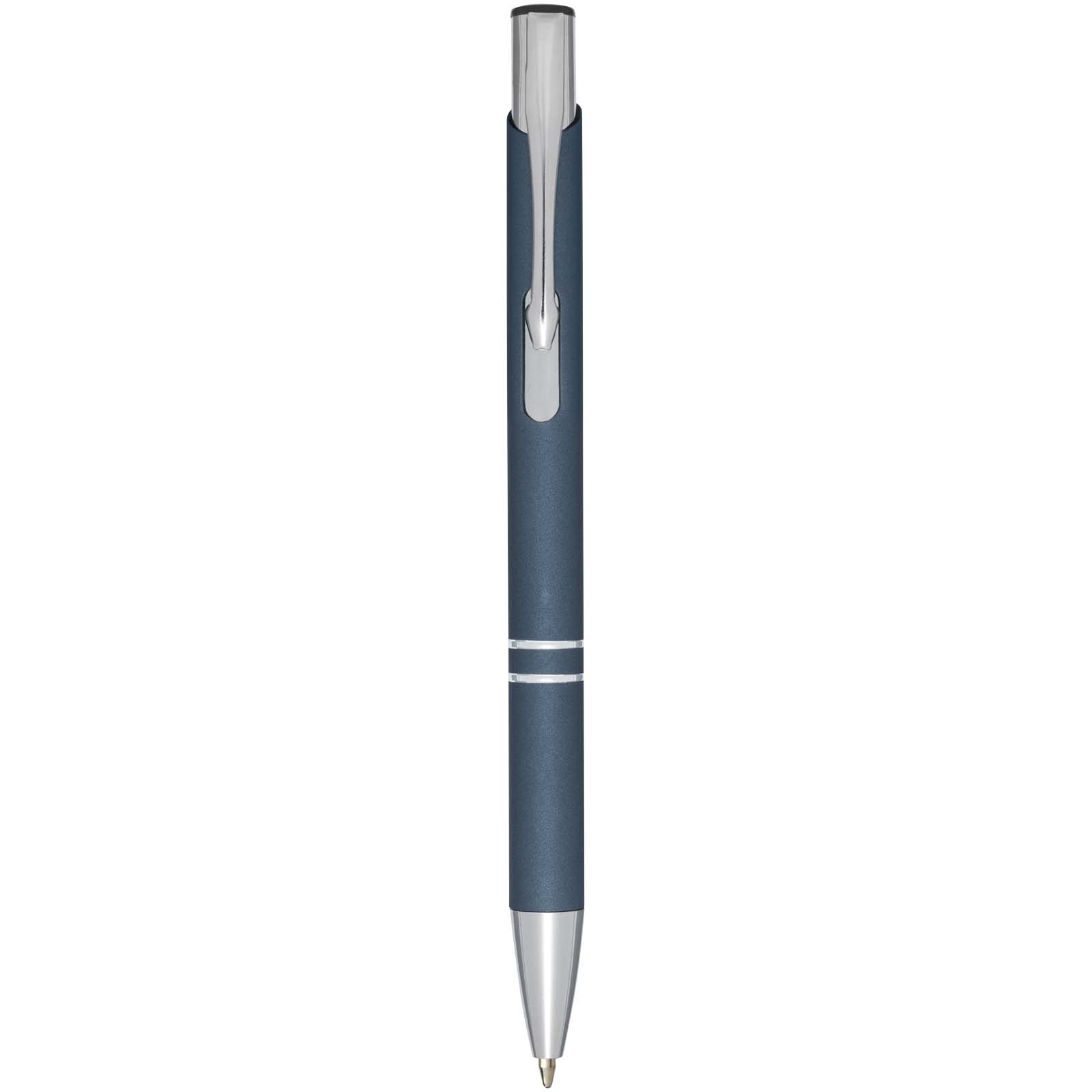 Stylo bille rétractable doux au toucher Moneta (encre noire)
