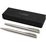Vue 1 de Ensemble de stylo bille et stylo roller Didimis en acier inoxydable recyclé (encre noire)