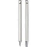 Vue 3 de Ensemble-cadeau stylo bille et stylo roller Lucetto en aluminium recyclé (encre noire)