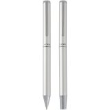 Vue 2 de Ensemble-cadeau stylo bille et stylo roller Lucetto en aluminium recyclé (encre noire)