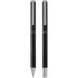 Vue 7 de Ensemble-cadeau stylo bille et stylo roller Lucetto en aluminium recyclé (encre noire)